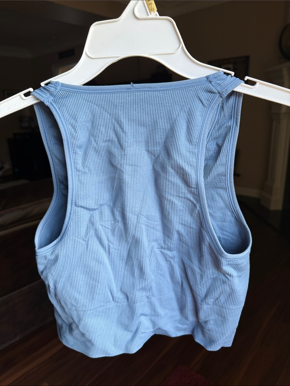 Light Blue Ribbed V-Neck Tank Top - Picture 2 of 2